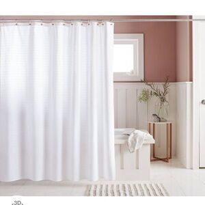 Threshold White Shower Curtains 100% Cotton NWT